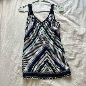 Blue and Black striped tank
